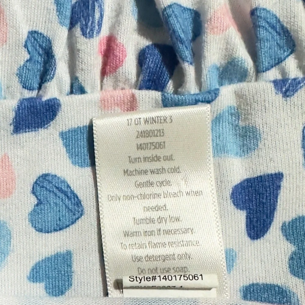 Gymboree Girls Heart Print Nightgown Dress Long Sleeve Size S (5–6)